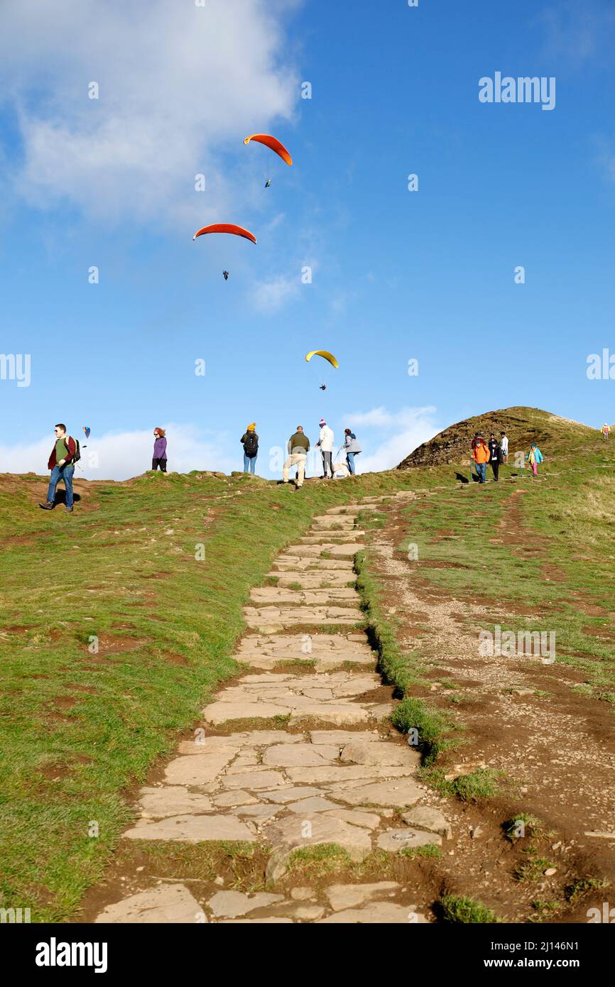 Hang gliding in Derbyshire England UK Stock Photo Alamy