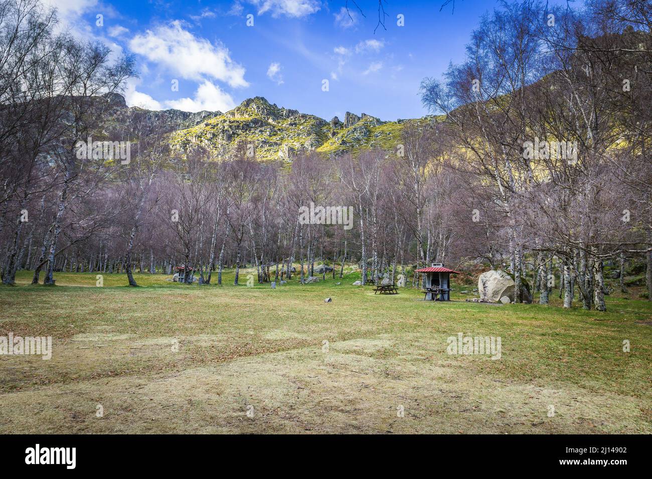 Mountain landscape in the place of Covao da Ametade located in the Natural Park of Serra da Estrela Stock Photo