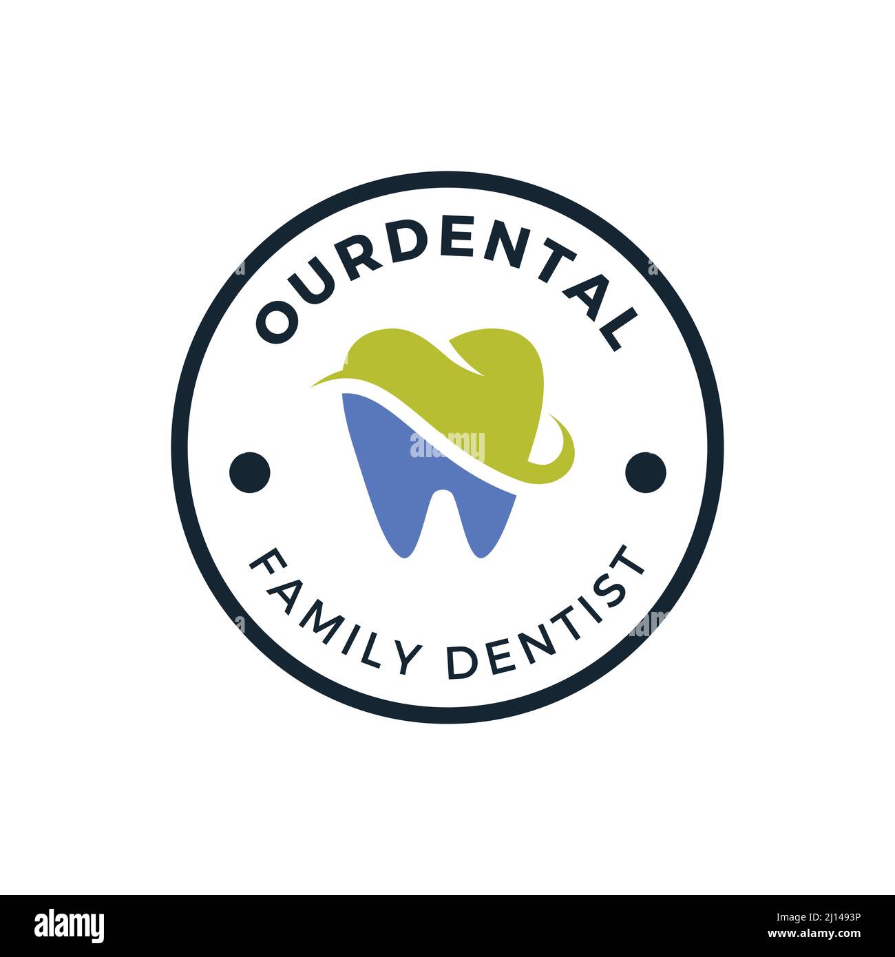 Dental Clinic Logo Tooth. Dentist stomatology medical doctor Logotype. Stock Vector