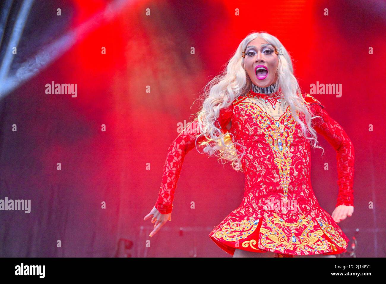 Jas Minh, Irish Dancing Drag Queen, CelticFest Vancouver, British Columbia,  Canada Stock Photo - Alamy