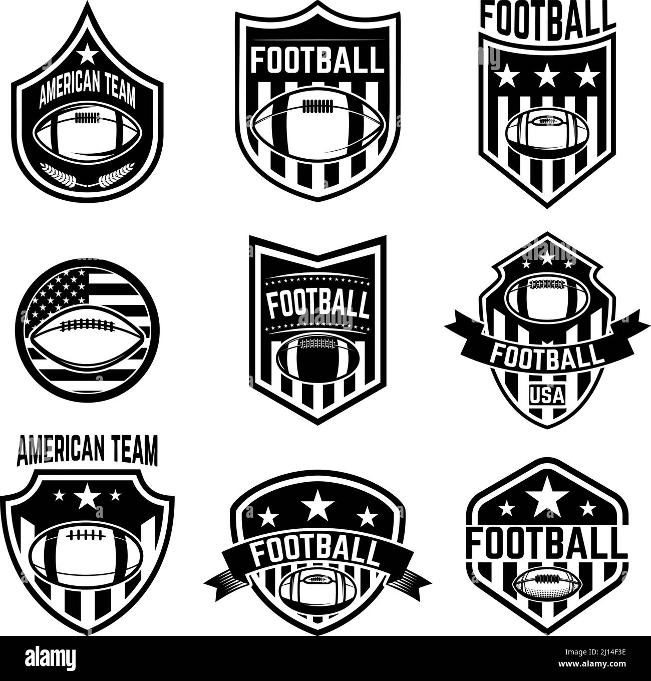 Set of american football emblems. Design element for poster, t shirt ...