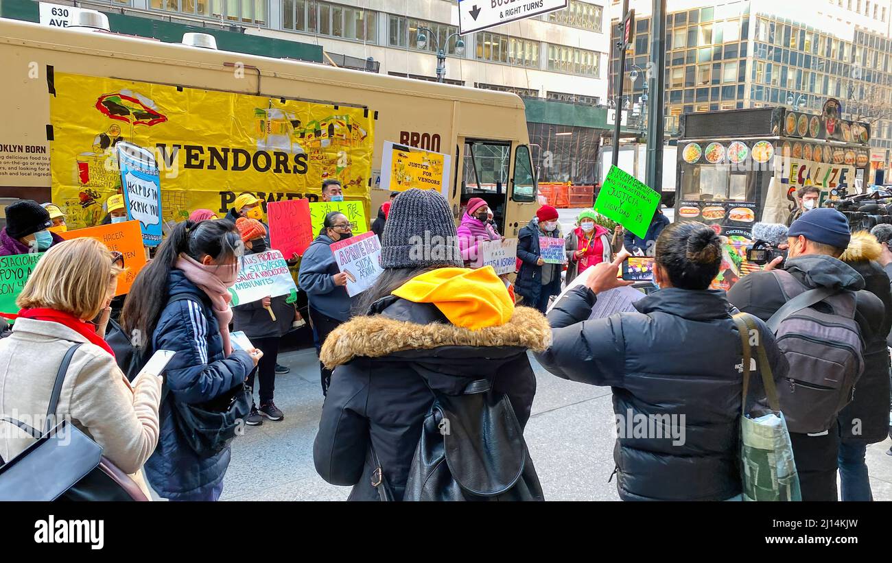 New York, NY, USA March 20, 2022 Supporters of proposed new laws in