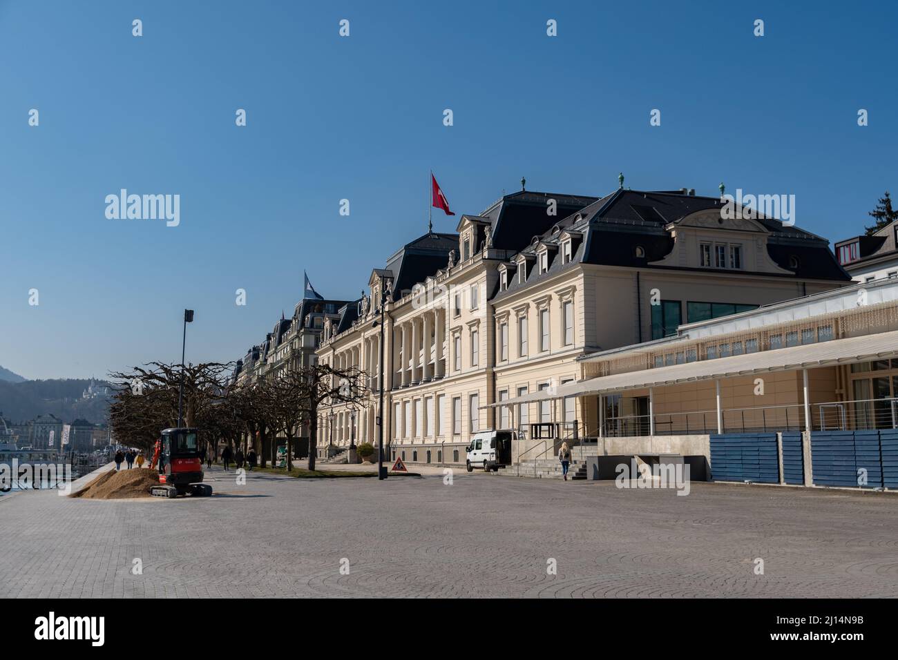Lucerne, Switzerland, March 10, 2022 Casino building in the city center on a sunny day Stock Photo