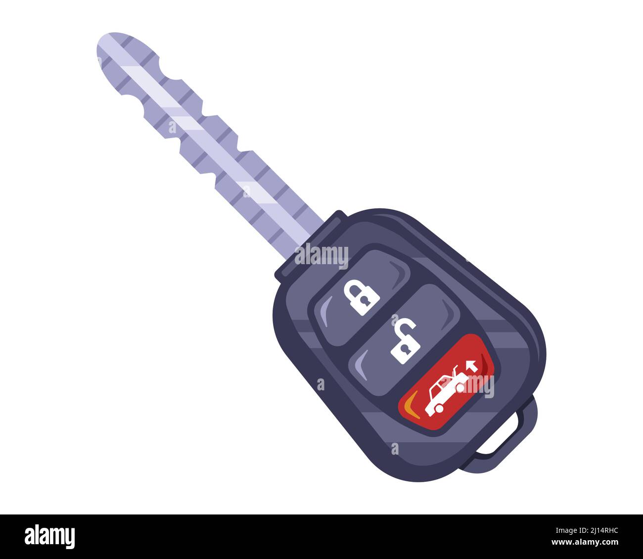 car key with buttons to open the door. flat vector illustration Stock