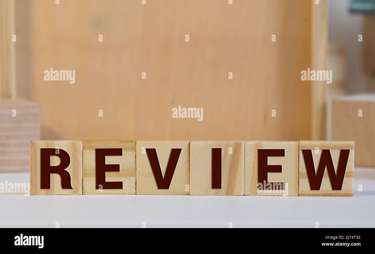 2016 review banner - annual review or summary of the recent year - isolated word abstract in letterpress wood type blocks Stock Photo