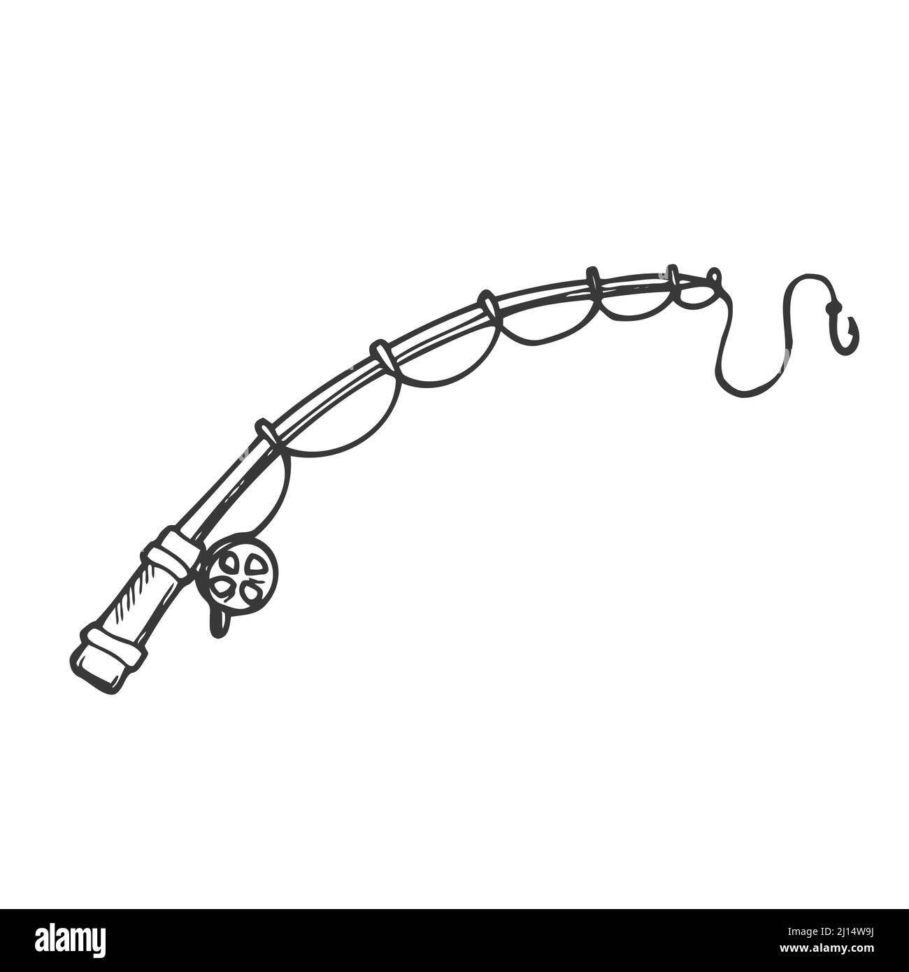 Doodle outline fishing rod icon Stock Vector Image & Art - Alamy