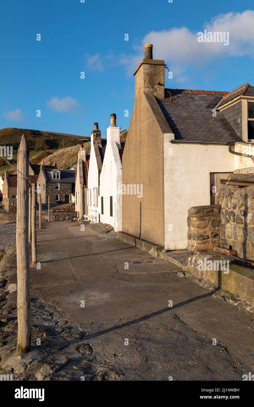 20 March 2022. Crovie, Aberdeenshire, Scotland. Stock Photo