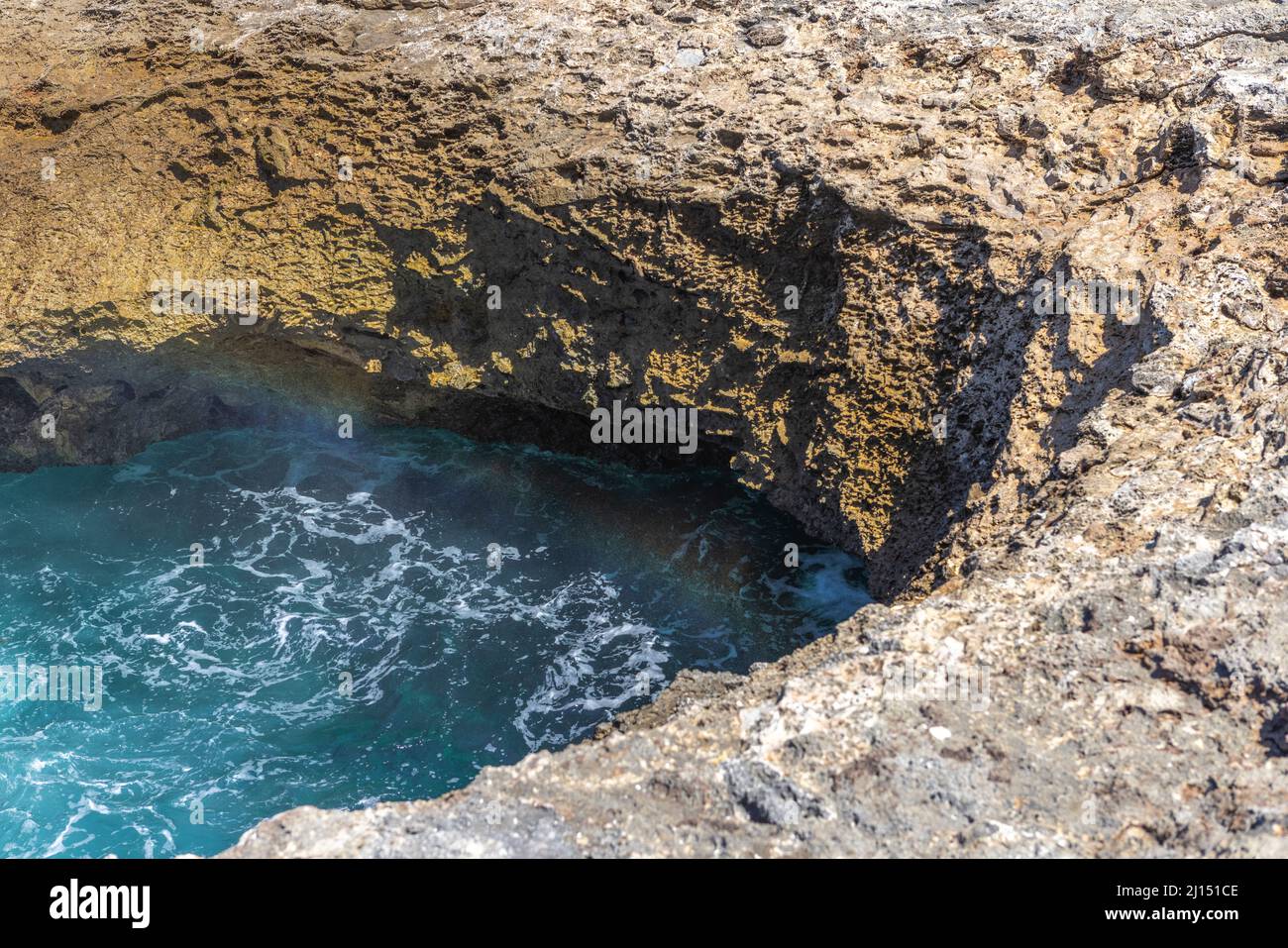 Watamula Hole - natural sight on the island Curacao in the Caribbean ...