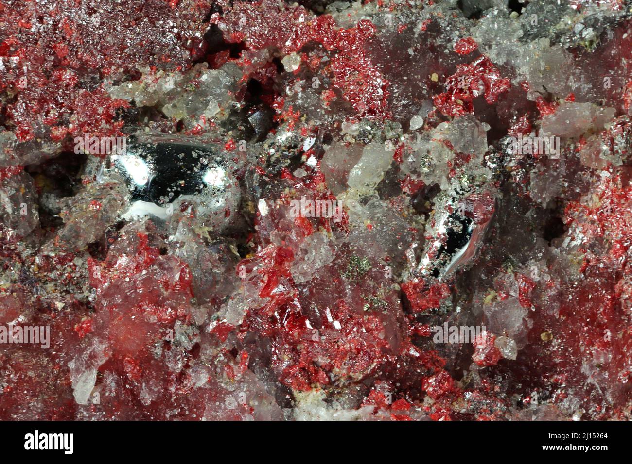 native mercury on cinnabar matrix from El Entredicho Mine, Spain