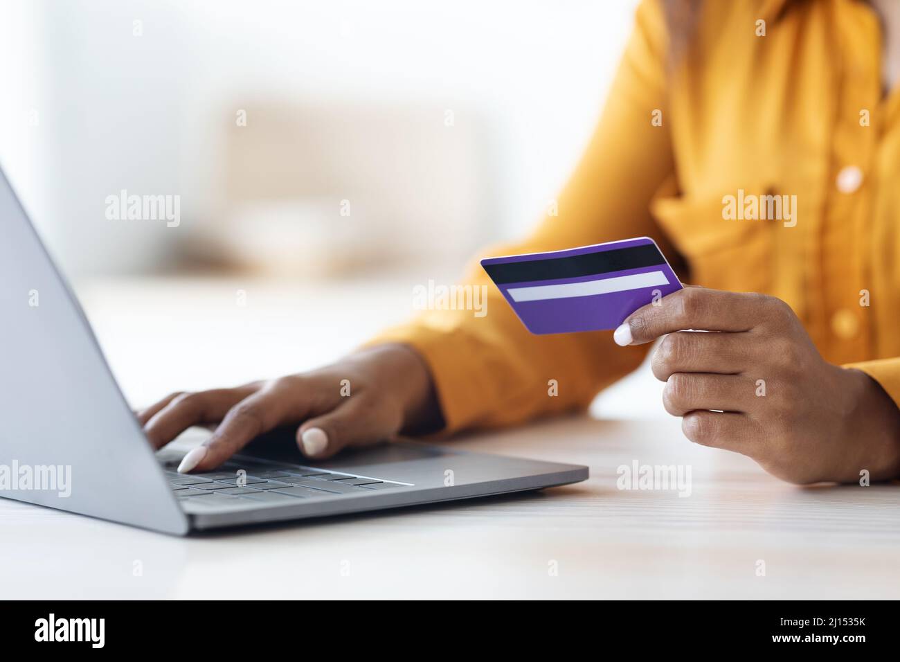 African american woman using computer hi-res stock photography and ...