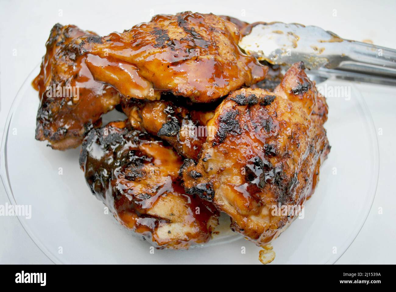 Serving BBQ Chicken Stock Photo Alamy