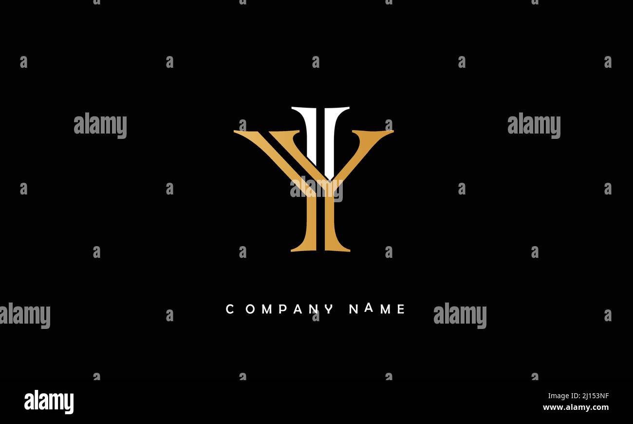 YI or iy alphabets initial letters monogram Stock Vector