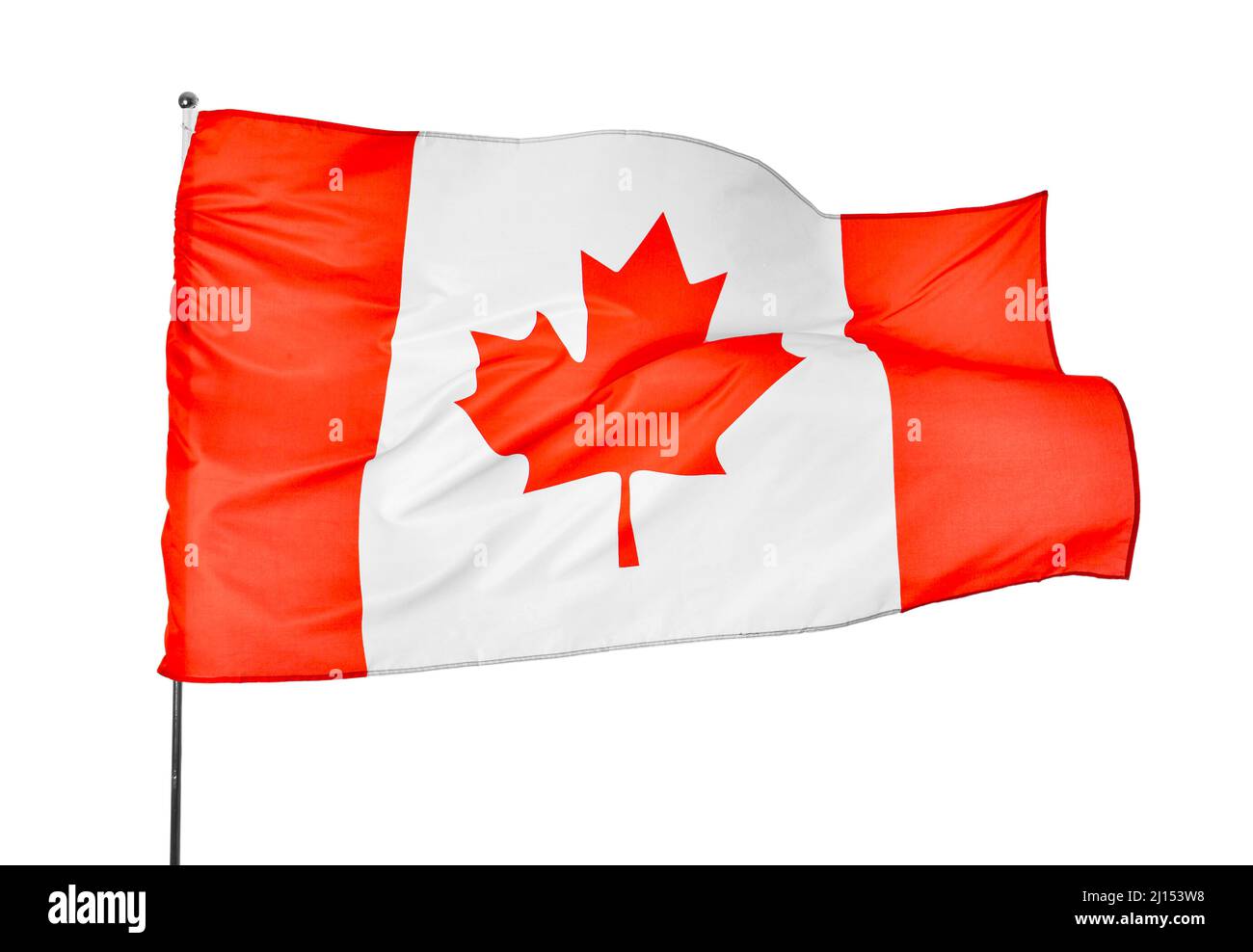 Waving flag of Canada on white background Stock Photo - Alamy