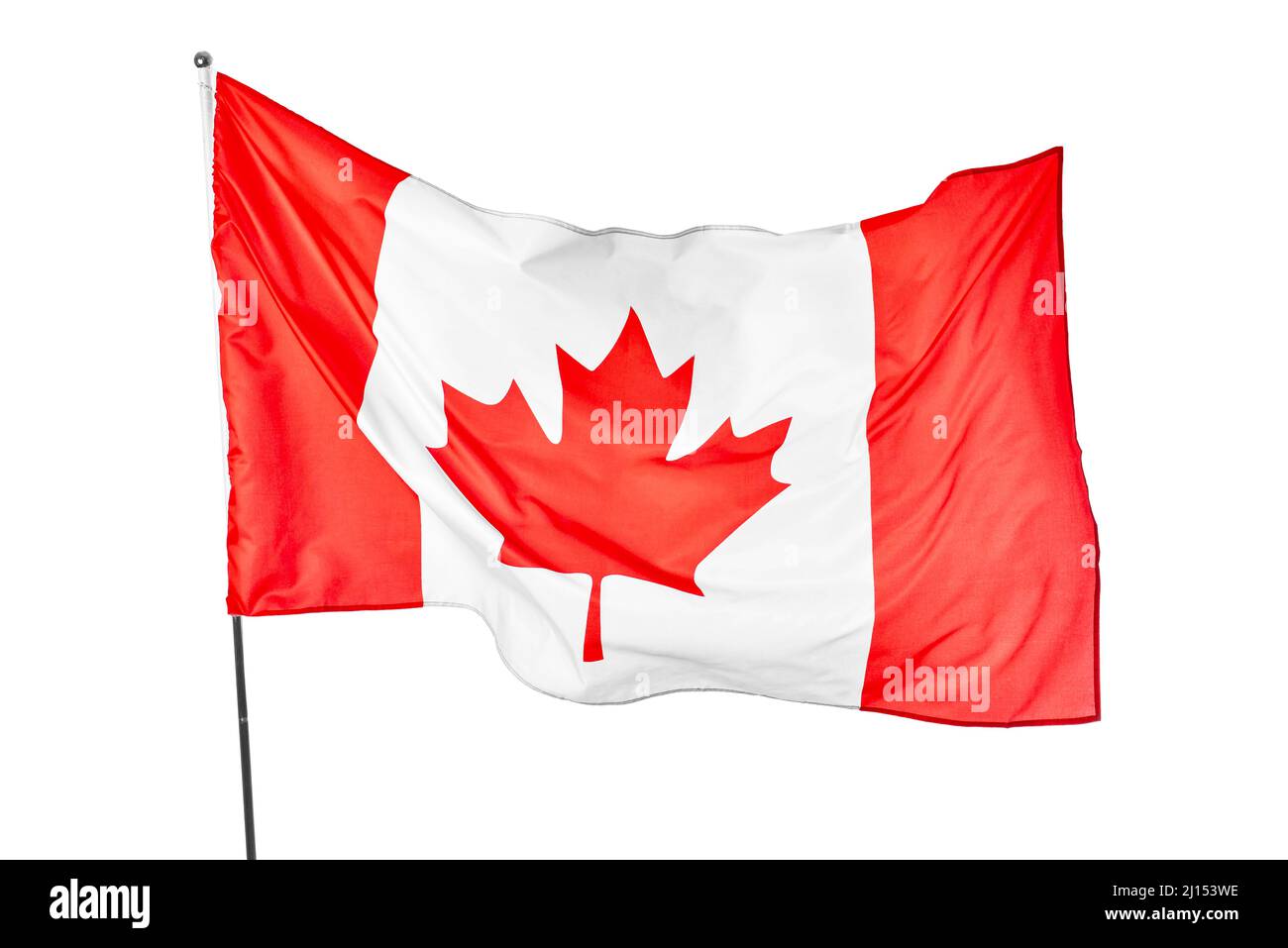 Waving flag of Canada on white background Stock Photo - Alamy