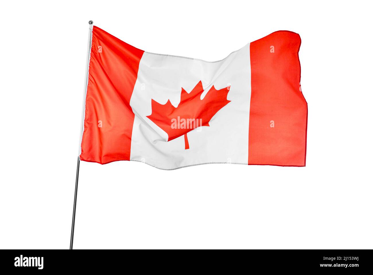 Waving flag of Canada on white background Stock Photo - Alamy