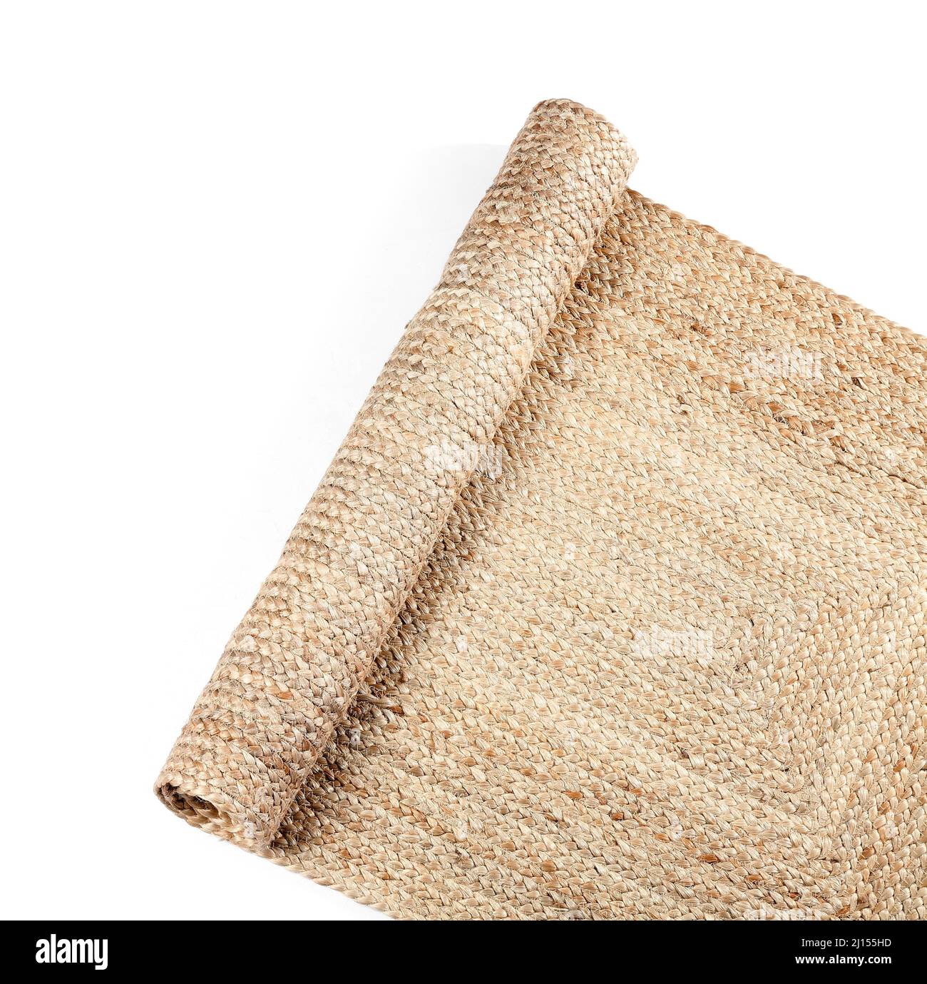 Wicker carpet on white background Stock Photo - Alamy