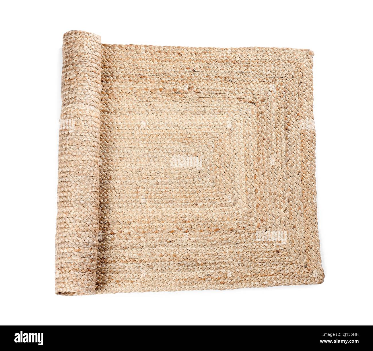 Wicker carpet on white background Stock Photo - Alamy