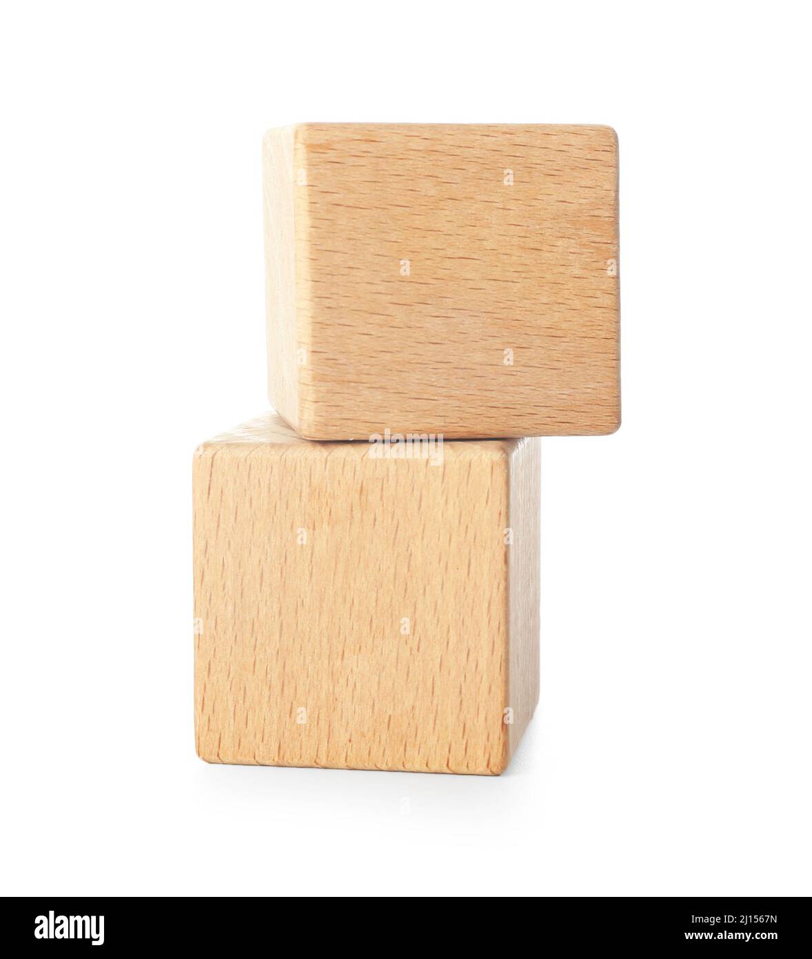 Wooden cubes isolated on white Stock Photo - Alamy