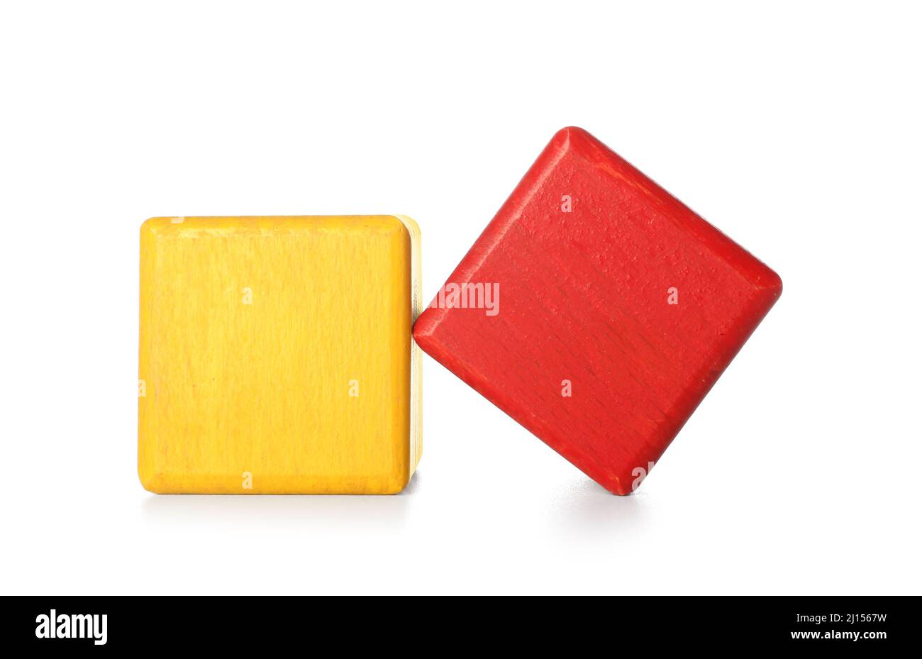 Wooden cubes isolated on white Stock Photo - Alamy