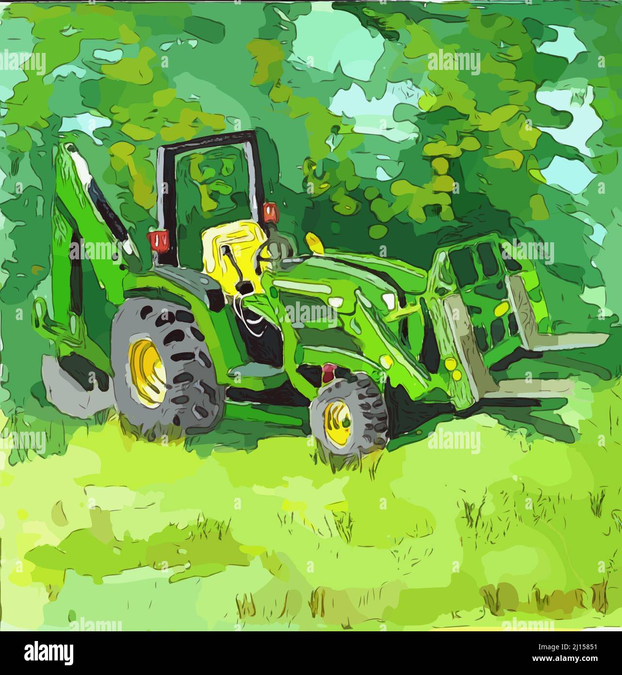 Illustration of a tractor Stock Photo