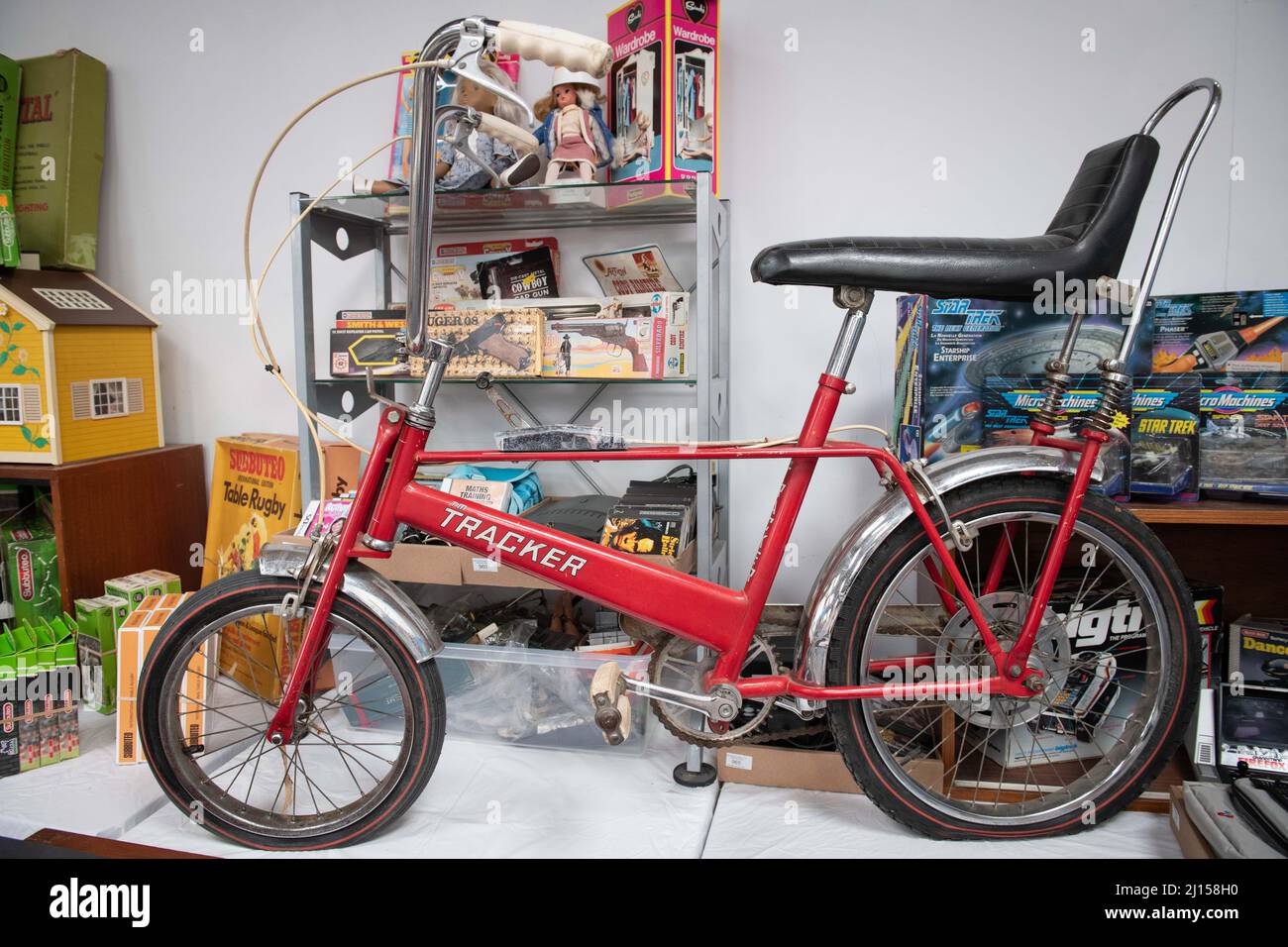 East Bristol Auctions Ltd, Hanham, Bristol, UK. 16th July 2021. Princess Diana's childhood bicycle which she used on her family estate during the 1970 Stock Photo
