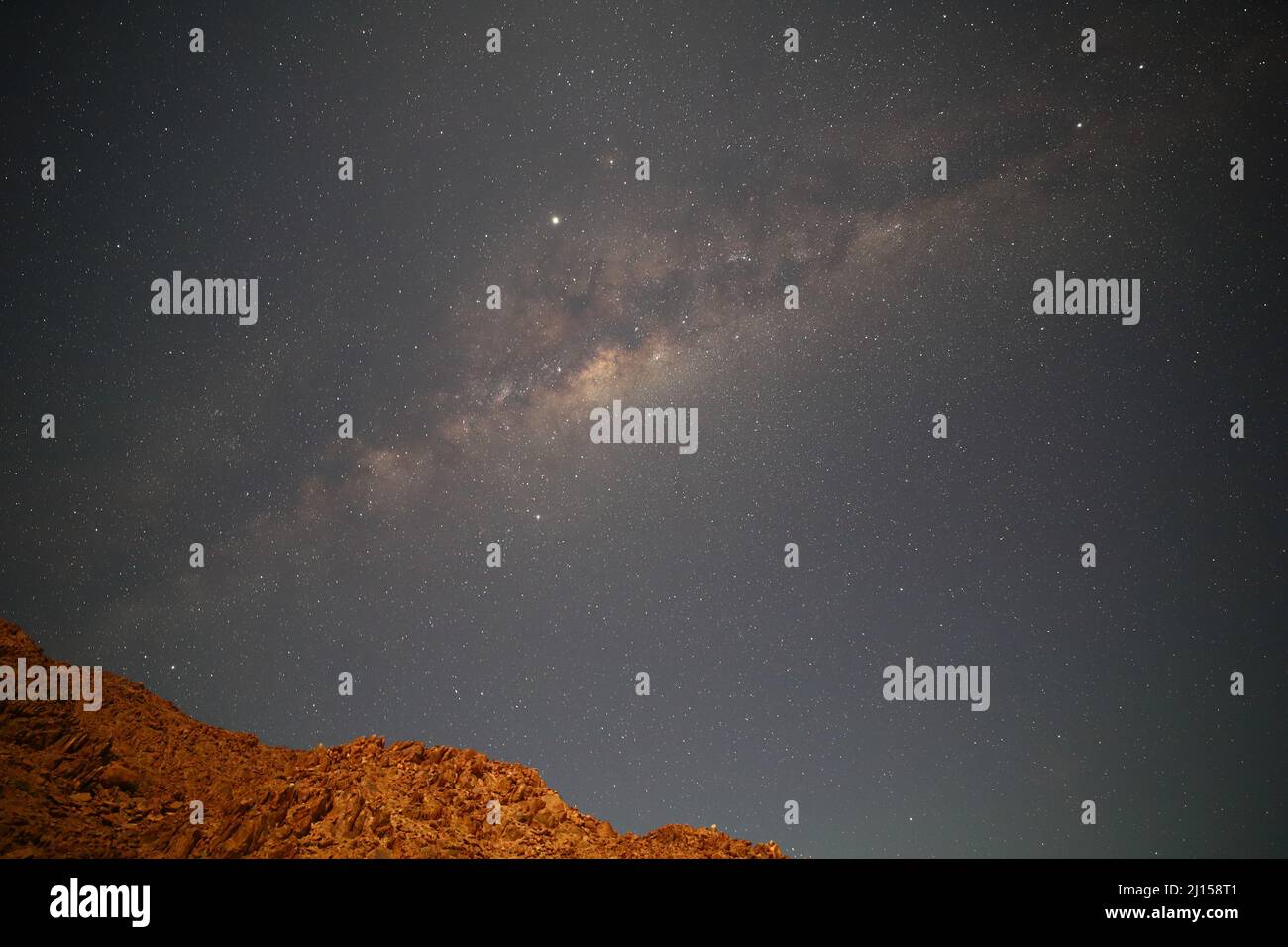 Beautiful view of the milky way in the night sky with stars Stock Photo ...