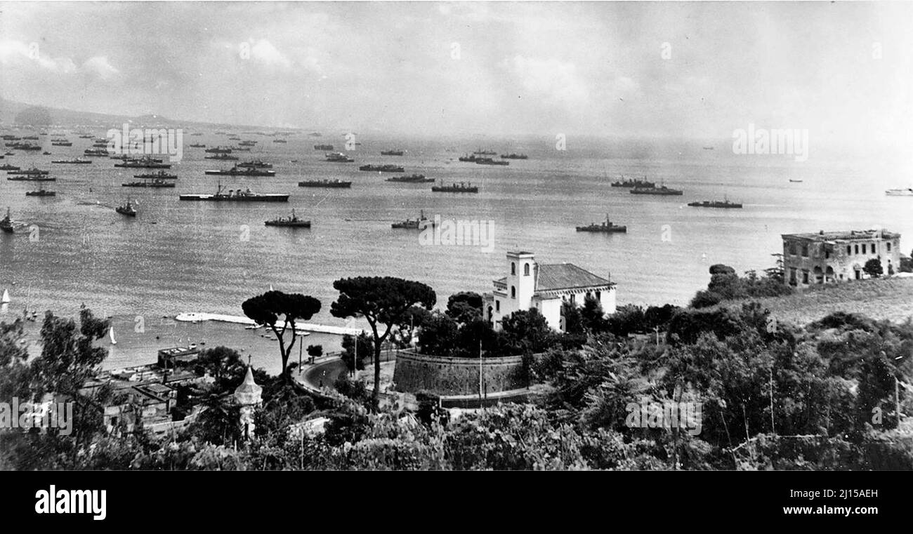Operation Dragoon invasion fleet 1944 Stock Photo