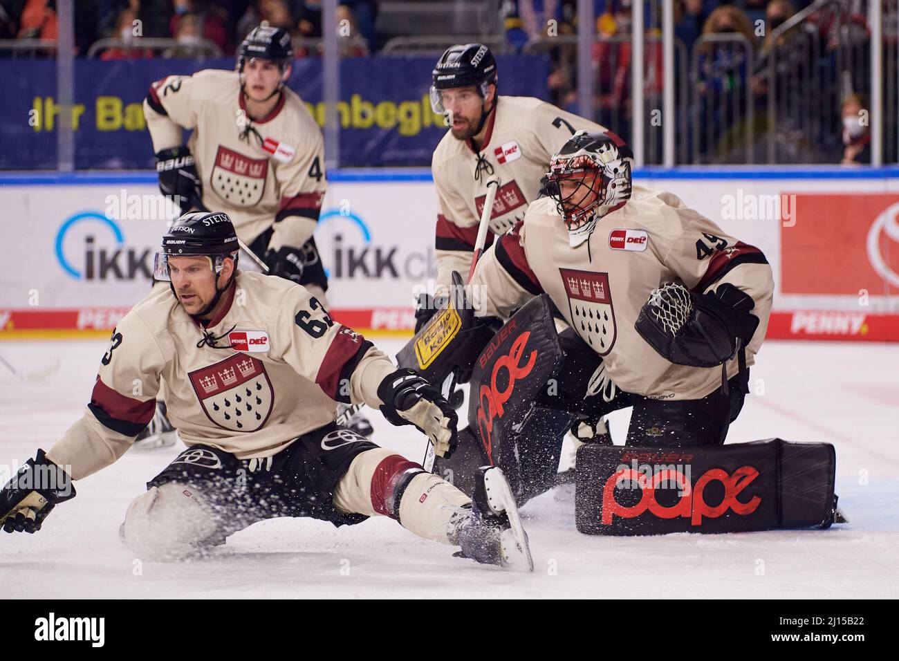COLOGNE, GERMANY MARCH 18? 2022 Hockey match DEL Kölner Haie EHC