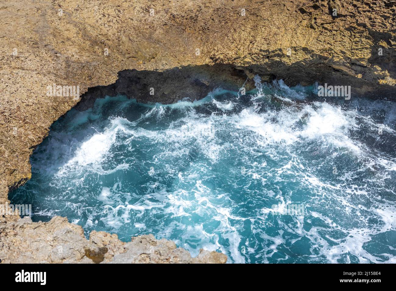 Watamula Hole - natural sight on the island Curacao in the Caribbean ...