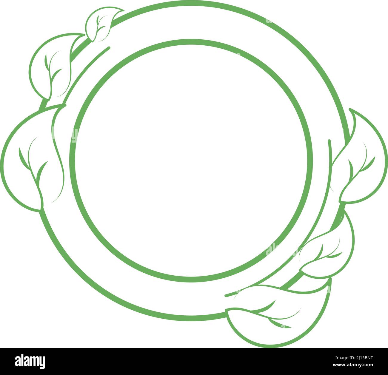 Isolated empty green label with leaves Vector Stock Vector Image & Art ...