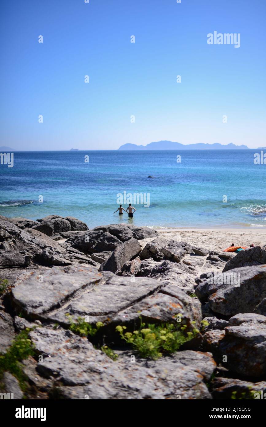 Nerga beach in Cangas de Morrazo, Pontevedra, Spain Stock Photo Alamy
