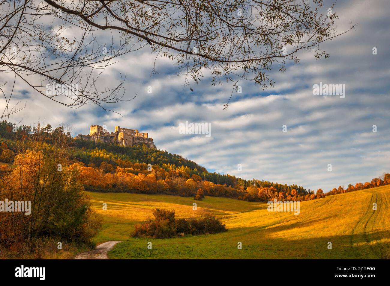 Landscape with medieval castle hi-res stock photography and images - Alamy