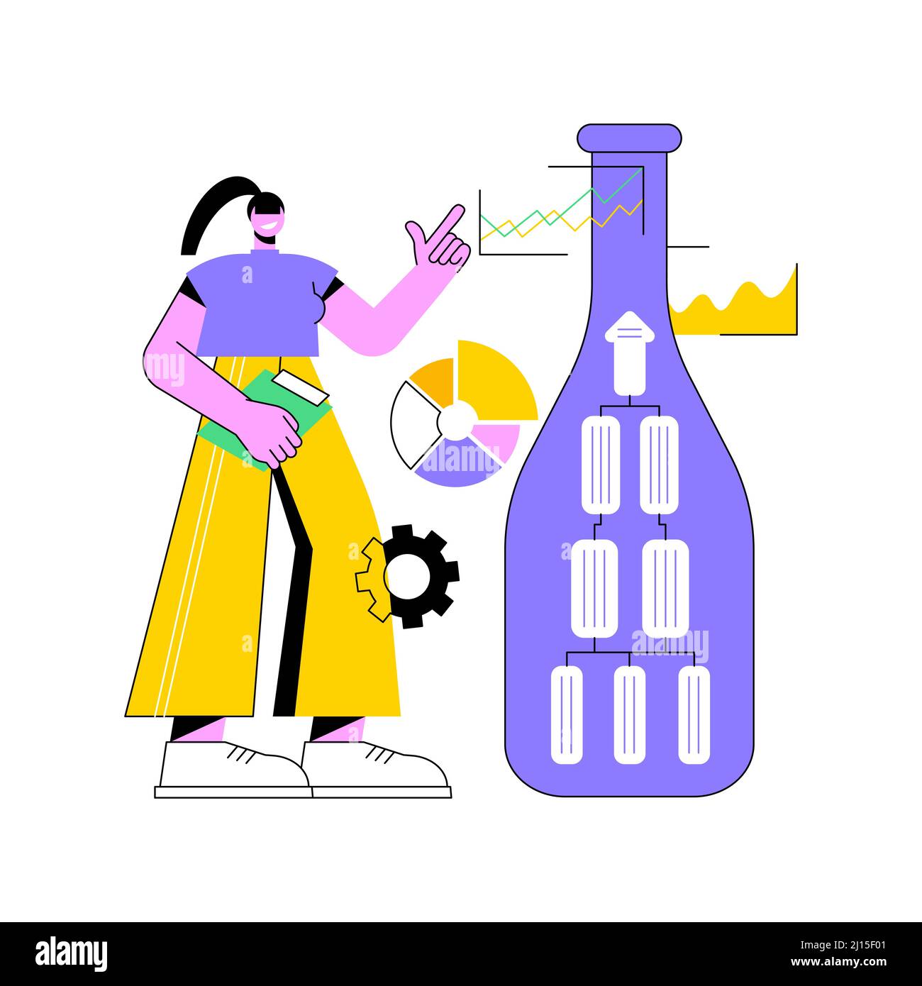 Bottleneck analysis abstract concept vector illustration. Visual