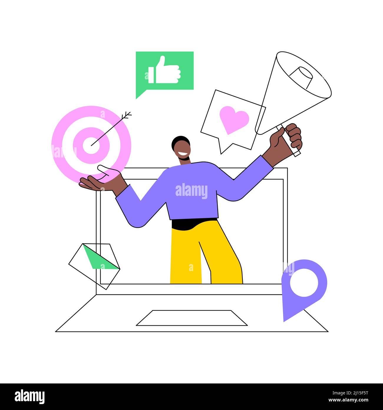 Post engagement abstract concept vector illustration. Social media