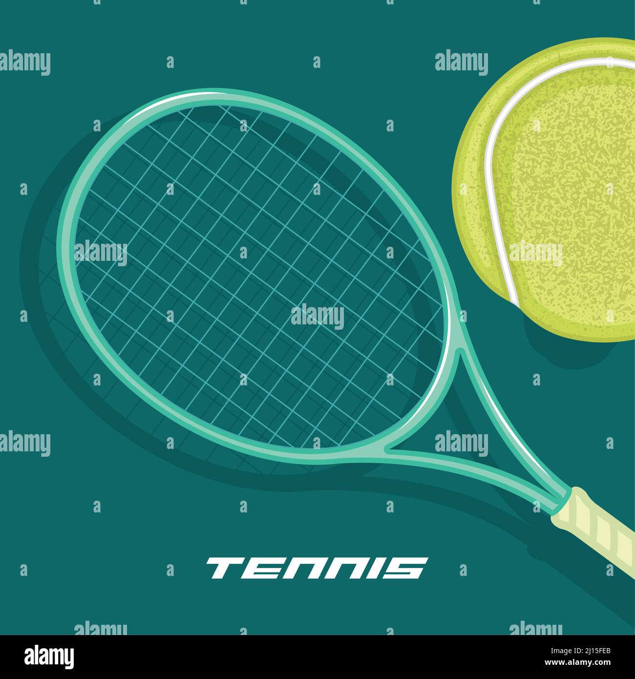 Tennis ball and racket Sport poster Vector Stock Vector Image & Art - Alamy