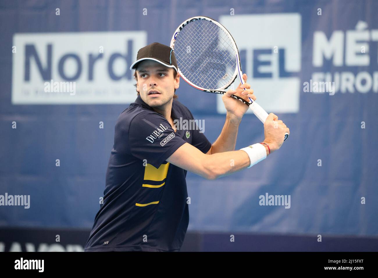 Lille, France. 22nd Mar, 2022. Gregoire Barrere during the Play In  Challenger 2022, ATP Challenger Tour tennis tournament on March 22, 2022 at  Tennis Club Lillois Lille Metropole in Lille, France -