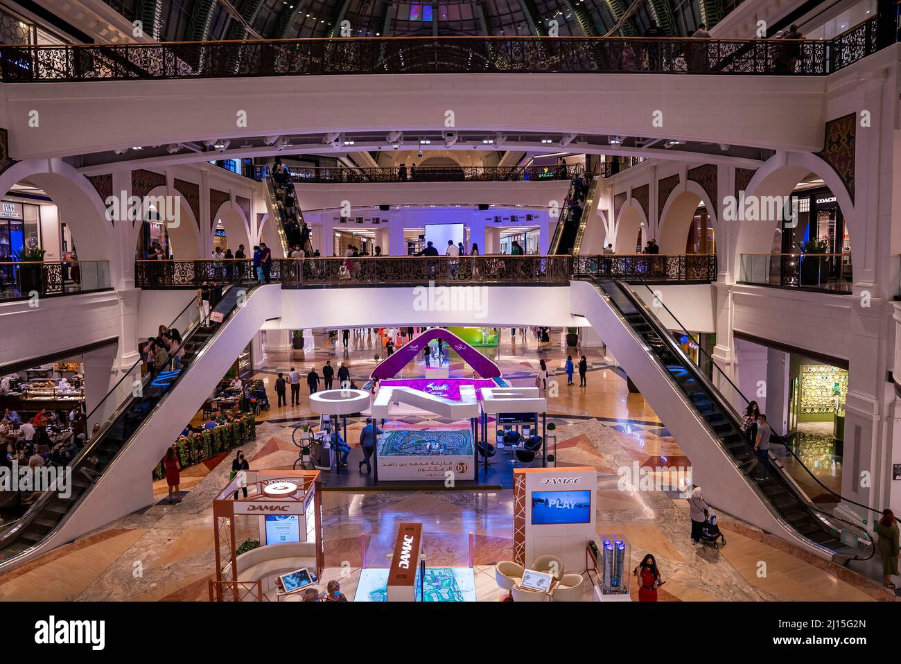 Interior of famous Mall of the Emirates a shopping mall at Dubai Stock