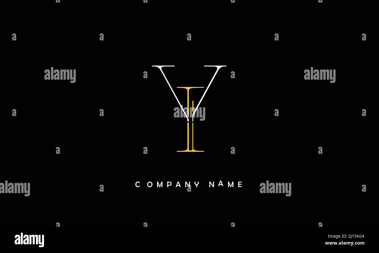 YI or iy alphabets initial letters monogram Stock Vector