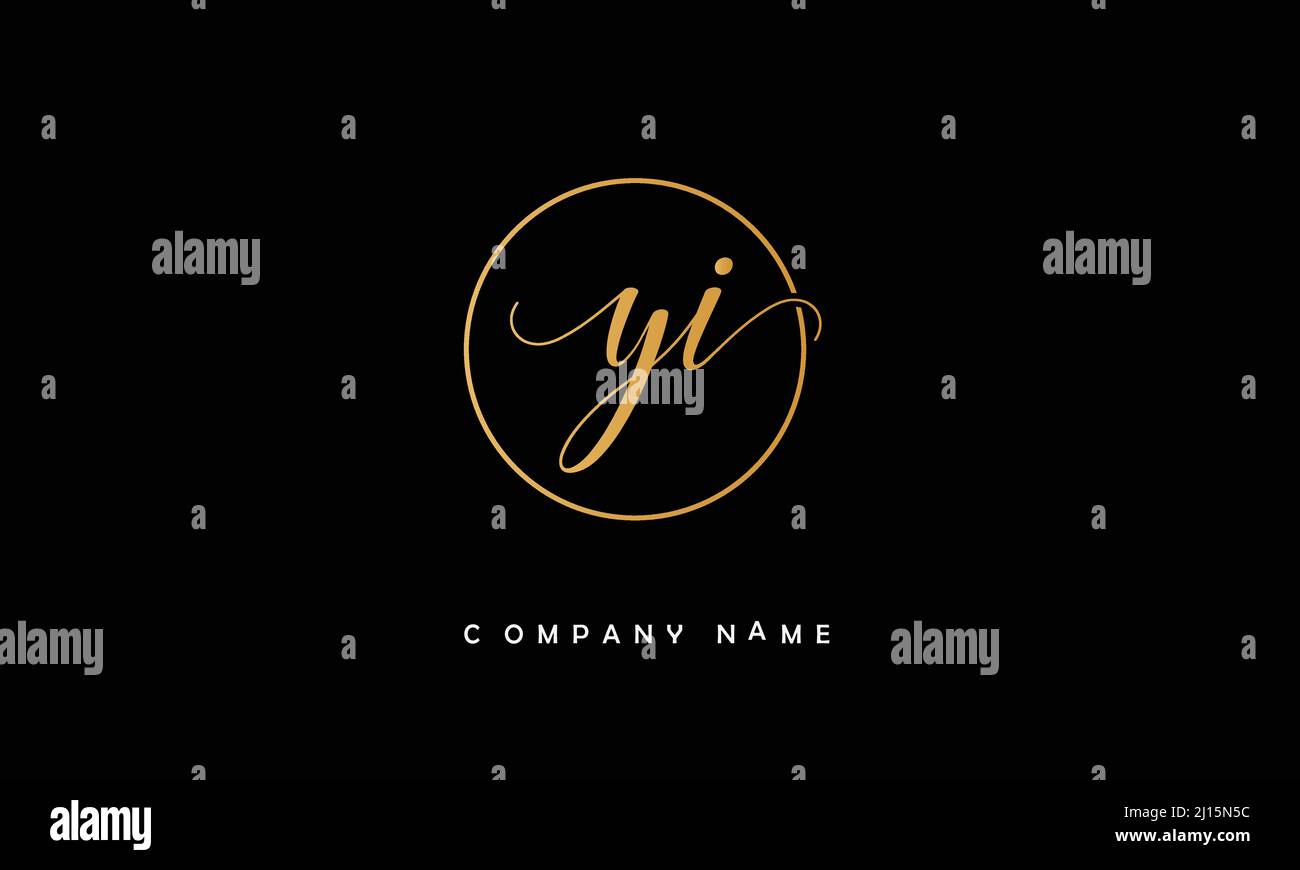 YI or iy alphabets initial letters monogram Stock Vector
