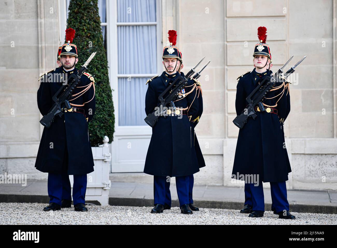 Illustration picture shows French Republican Guards (guard) (Garde