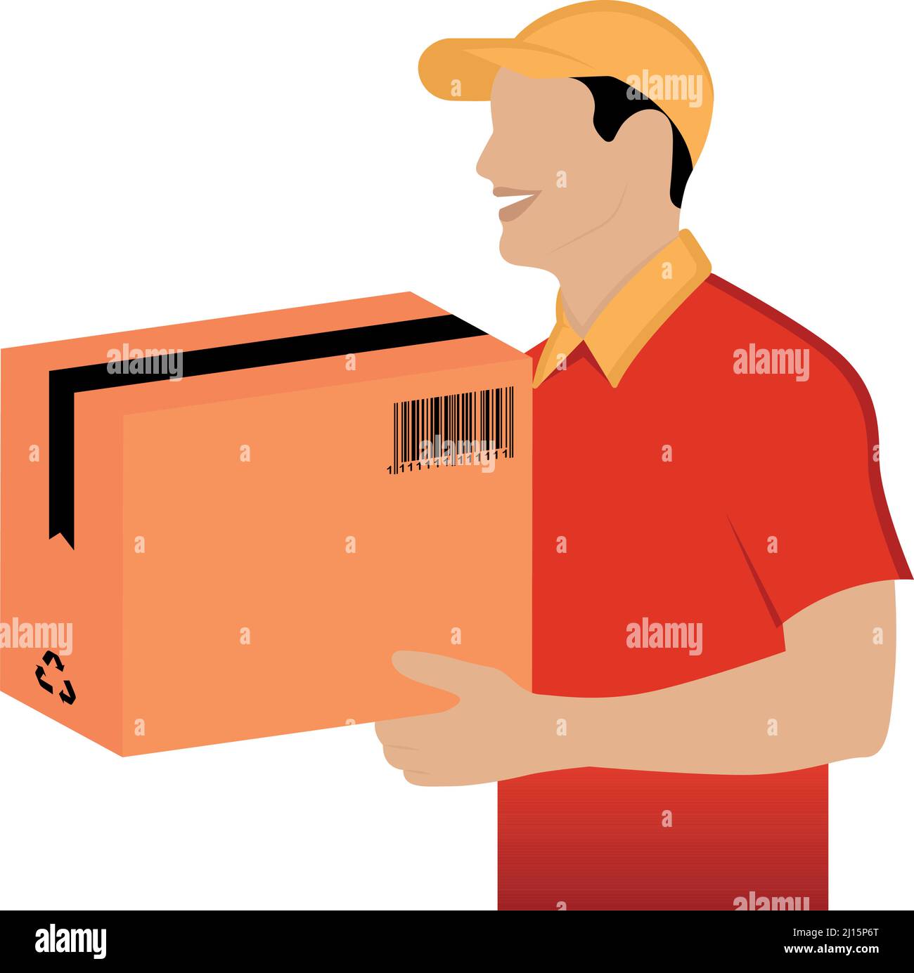 Isolated delivery guy avatar with a box Vector Stock Vector Image & Art
