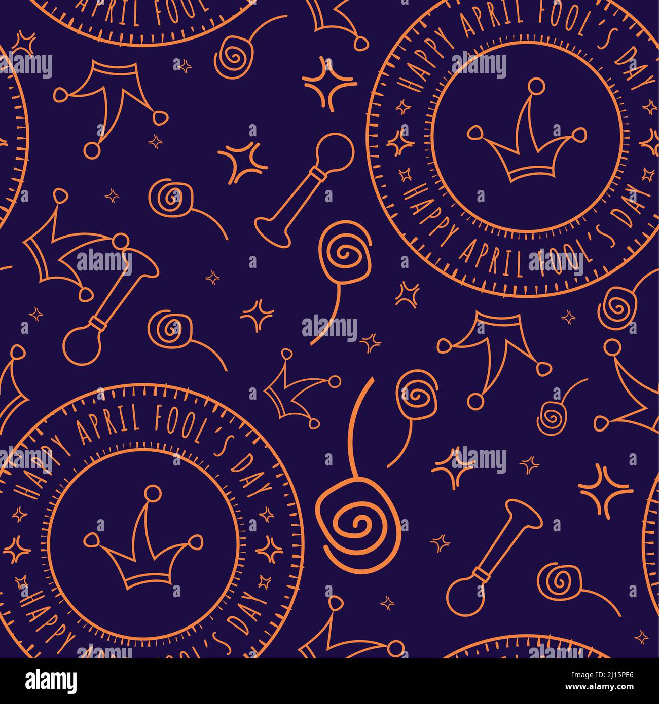 April fool day background pattern with lollypops and jester hats icons ...