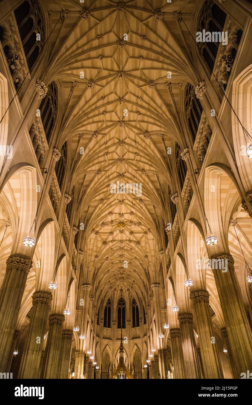 Interior, St. Patrick's Cathedral, New York City Stock Photo