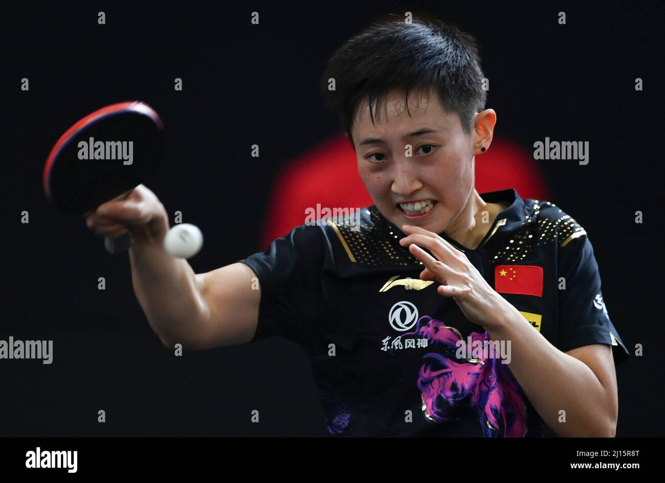 Doha, Qatar. 22nd Mar, 2022. Fan Siqi of China competes during the ...