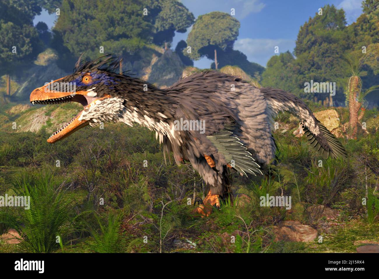 Deinonychus dinosaur, illustration Stock Photo - Alamy