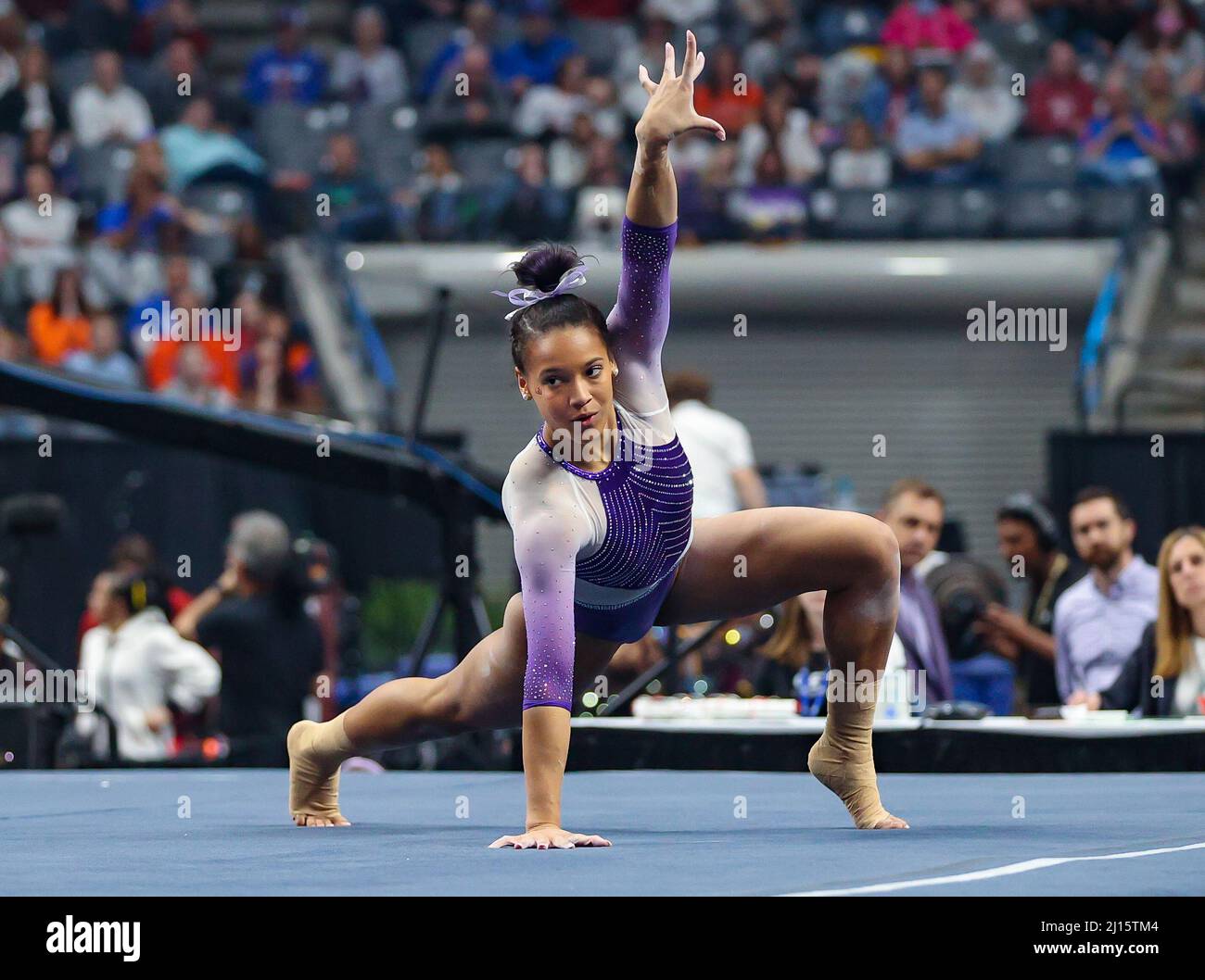 Birmingham, AL, USA. 19th Mar, 2022. LSU's Haleigh Bryant performs her