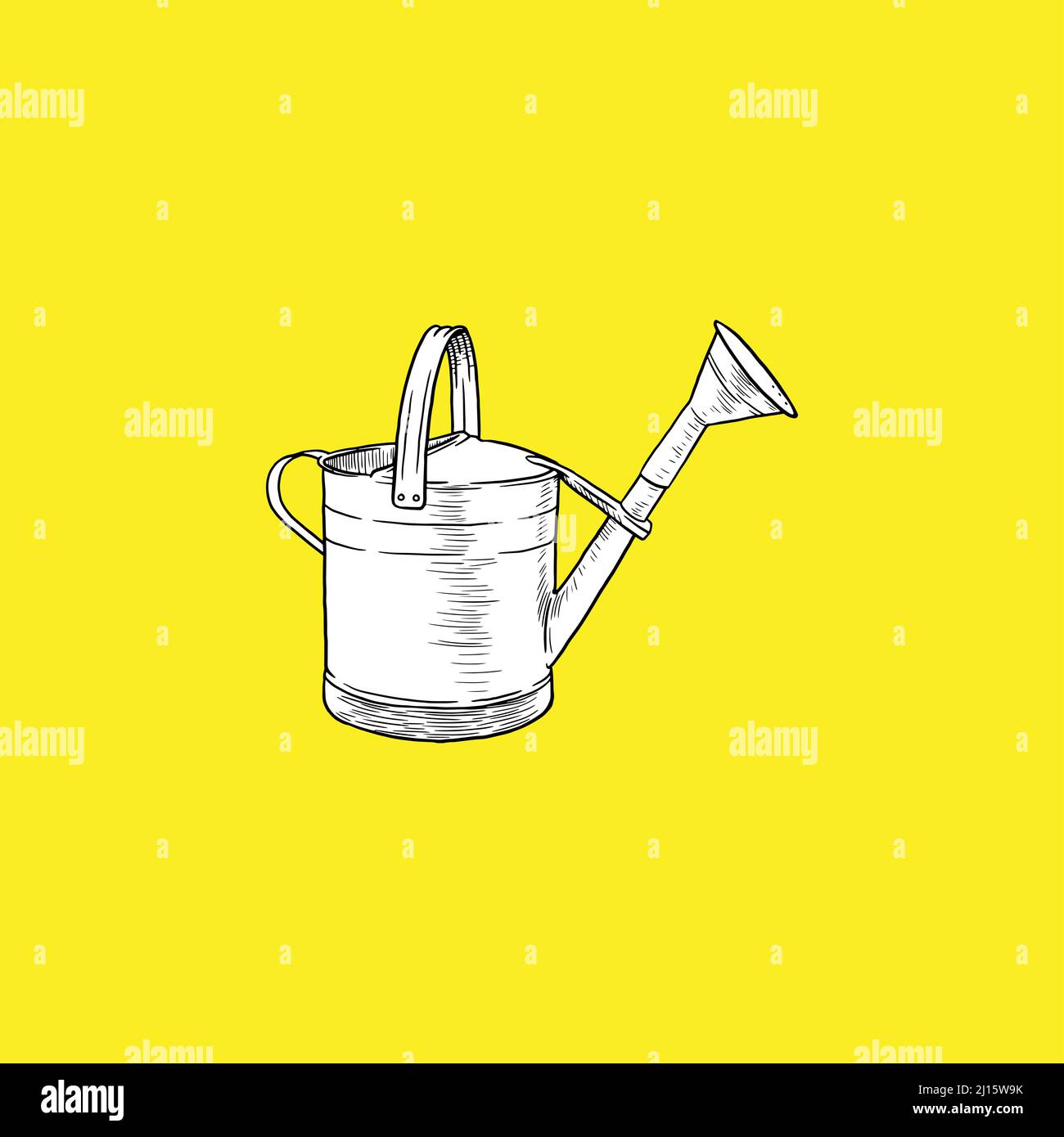 Watering Can Icon, Construction Concept, Vintage Stock Vector