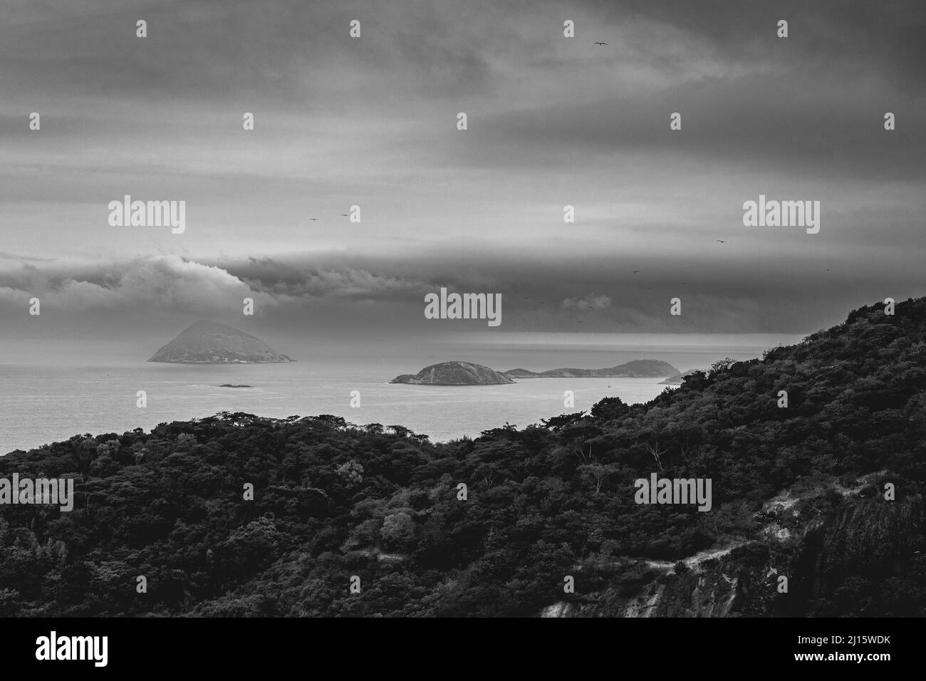 View from Rio de Janeiro. taken from the Sugarloaf Mountain. Stock Photo