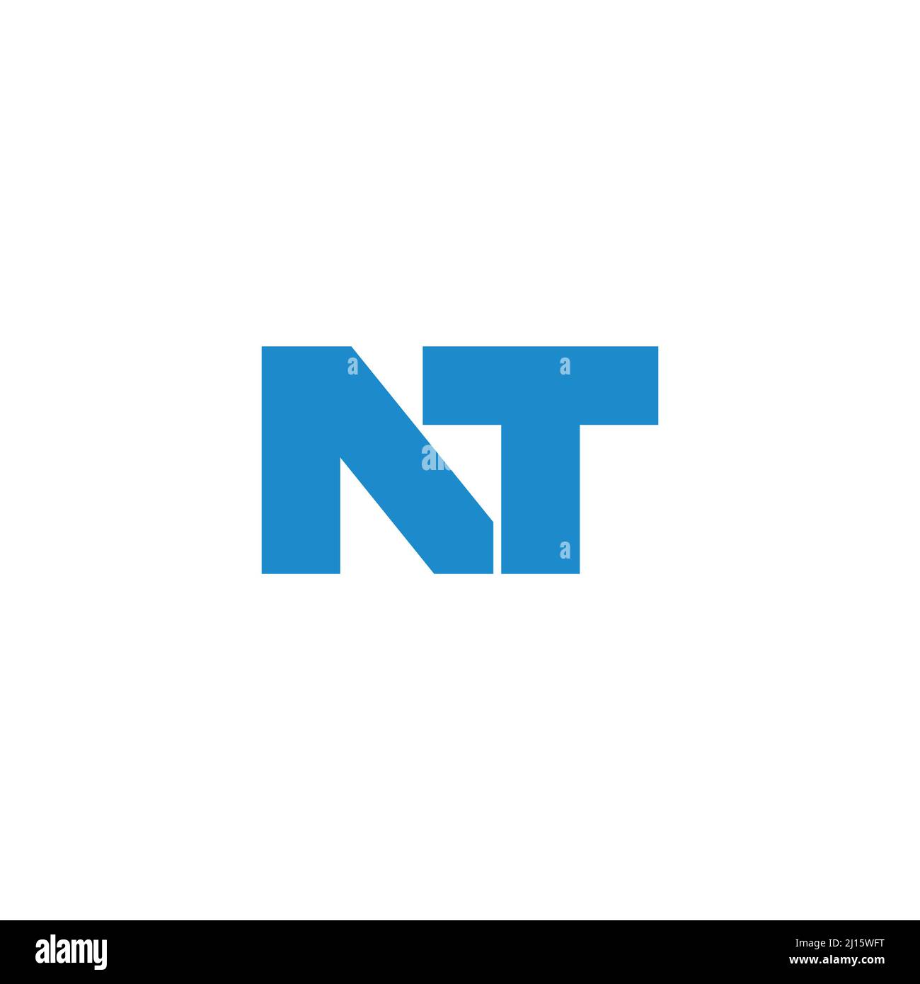 letter nt simple linked geometric logo vector Stock Vector