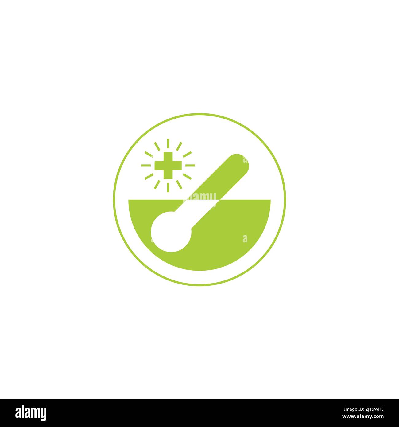 herbal mortar plus medical symbol vector Stock Vector